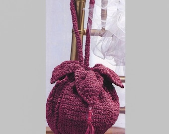 CROCHET Bag PATTERN, Drawstring Bag, Drawstring Pouch, Boho Bag Pattern, Crochet Drawstring Purse, Pdf Crochet Pattern, Instant Download