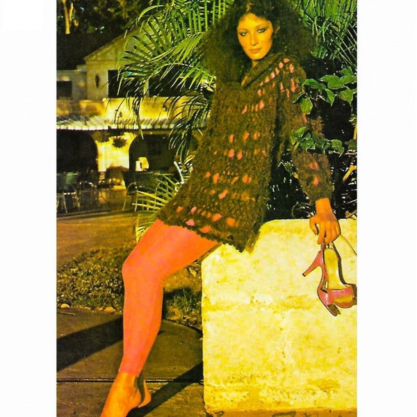 Vintage Crochet Pattern Chainmail Tunic Woman's Smock Top PDF Instant Digital Download 1970s crochet