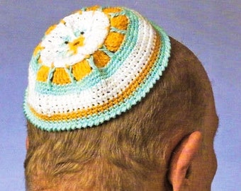 kippah Crochet Pattern PDF Instant Digital Crocheted Yamulka Download Vintage Crochet Patterns