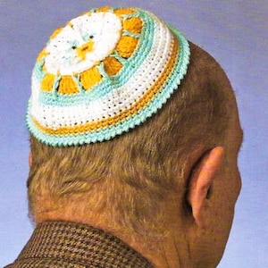 kippah Crochet Pattern PDF Instant Digital Crocheted Yamulka Download Vintage Crochet Patterns
