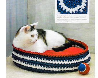 Häkelanleitung Haustier Bett PDF Instant Digital Cat Bed Download Katzensofa