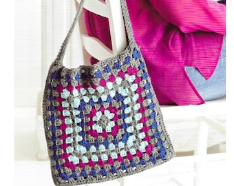 Vintage Crochet Pattern Granny Square Bag PDF Instant Digital Granny Tote Bag Download crocheted