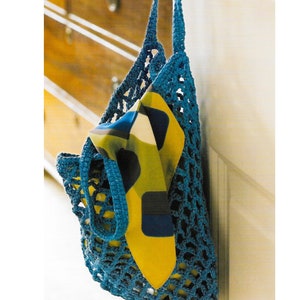 Vintage Häkelanleitung Netzschnur Einkaufstasche PDF Instant Digital Download Häkelanleitung