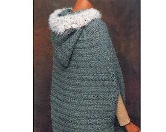 Gehäkelter Poncho mit Ärmeln Muster PDF Sofortiger digitaler Häkelponcho Muster Download Crochet Boho Poncho