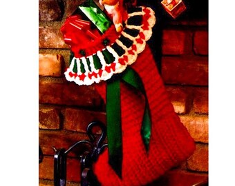 Weihnachtsstrumpf PATTERN - Häkelanleitung Weihnachten - Pdf Vintage häkeln - Vintage 1980s - Pdf sofort digital