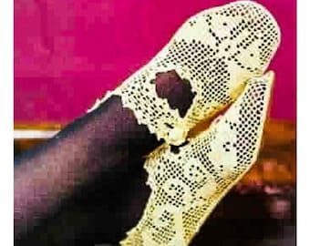 PATTERN to Crochet Slippers - House Slippers Crochet PATTERN - Cute House Slippers - Vintage Retro Crochet PATTERN