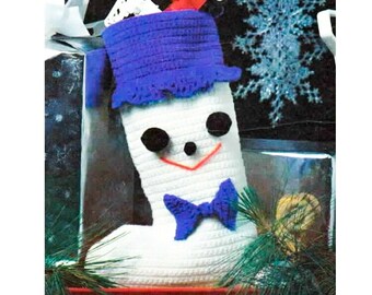 Vintage Crochet Pattern Christmas Stocking Vintage PDF Instant Digital Snowman Christmas Stocking Designs Download Funny Christmas Stocking