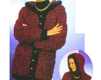 Crochet Button Jacket Pattern PDF Instant Digital Womens Coat Pattern Download Vintage Crochet Patterns