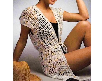Summer Crochet Pattern PDF Instant Digital Poolside Cover-Up Crochet Pattern Download Beach Dress
