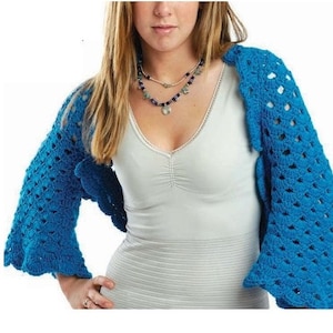 Crochet Shrug Pattern – CROCHET PATTERN Sleeve Shrug - Shrug Crochet Pattern PDF - Vintage Crochet Pattern