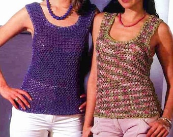 Crochet Pattern, Crochet Tank Top Pattern pdf Digital, Crochet Top Pattern, Women Crochet Pattern, Crop Top Pattern, Beach Top, sizes XS-XL