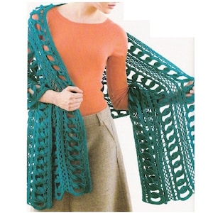 Womens Crochet Wrap PATTERN, Crochet Scarf Pattern, Crochet Shawl, Crochet Patterns for Women, Tops for Women, English PDF Download
