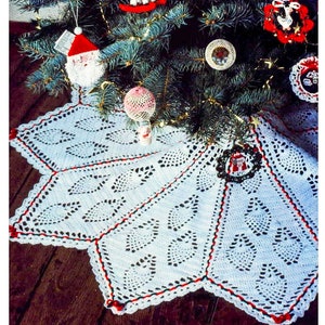 SCHEMA PER GONNA PER ALBERO DI NATALE ALL&#39;UNCINETTO - Gonna per albero di Natale retrò - Modello di Natale - Gonna per albero di Natale bianca - pdf digitale istantaneo