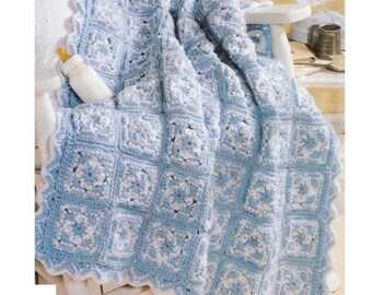 CROCHET Baby Boy Blanket PATTERN, Crochet Lap Blanket Pattern, Crochet Baby Blanket Pattern, Granny Square Blanket, pdf Digital Download