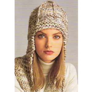 Earflap Hat KNITTING PATTERN - Vintage Knitting Pattern - Vintage Earflap Hat Pattern pdf - pdf instant digital