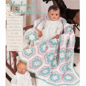 Christmas CROCHET Blanket PATTERN, Snowflake Baby Blanket, Crochet DIY, Farmhouse Home Throw Afghan Pattern, Cottage, Christmas, pdf Pattern