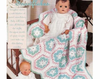 Christmas CROCHET Blanket PATTERN, Snowflake Baby Blanket, Crochet DIY, Farmhouse Home Throw Afghan Pattern, Cottage, Christmas, pdf Pattern
