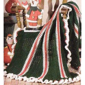 Easy Christmas CROCHET PATTERNS for Beginners, Crochet Christmas Afghan Pattern, Crochet Christmas Blanket Pattern, Holiday pdf English Only