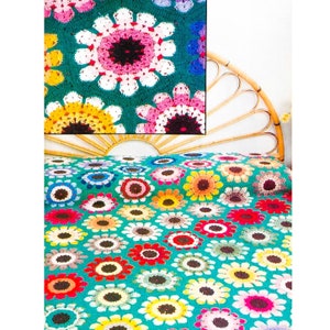 Crochet Pattern Granny Square Blanket PDF Instant Digital Retro Granny Square Download Vintage Crochet Patterns