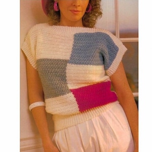CROCHET PATTERN, Crochet Top Pattern, Women Crochet Pattern, Crop Top Pattern, Beach Cover-Up, Festival Top, Color Blocks Top, pdf Download