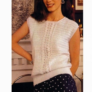 CROCHET PATTERN Top, Women Crochet Top, Crochet Summer Top, Cable Crochet Pattern, Vintage Top Crochet, pdf Instant Download