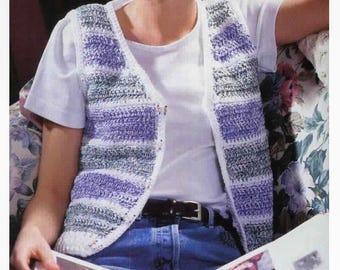 Sweater Vest CROCHET PATTERN, Crochet Sleeveless Vest Pattern, Pattern for Womens Vest, Women Crochet Pattern, pdf Download, English Only