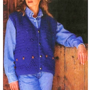 CROCHET Vest PATTERN, Crochet Sweater Pattern, Easy Crochet Vest Pattern, Crochet pullover, Digital Download Vintage Crochet Pattern