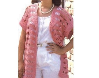 MODELO DE Colete de Crochê, Colete de Crochê, Faça Você Mesmo, Saída de Praia em Crochê, Padrão de Saída de Praia, Vestido de Praia Vintage Fácil para o Verão (PDF) Somente em Inglês
