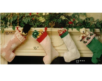 CROCHET PATTERNS Christmas, 4 Crochet Patterns, Treasure Christmas Stocking, PDF Patterns, Easy Pattern for Stocking Christmas, English Only