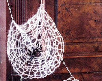 GEHAAKT SpinnenwebPATROON - Patroon gehaakte slinger - Haakpatroon spinnenwebgors pdf - Halloween-decoratie spinnenweb - instant