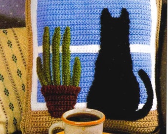 Crochet Pillow PATTERN Easy - Crochet Pillow PATTERN - Present Pillow Crochet PATTERN - Vintage Crochet Pattern - Retro Crochet