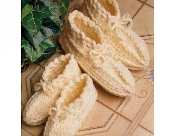 Family Slippers Vintage Crochet PATTERN PDF Ribbed Shoes Adult Kids Womens Mens Boy Girl Christmas Gift Idea Instant Download, English Only