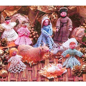 Nativity Set 9 Vintage Crochet Pattern PDF Jesus Manger Creche Bible Story Christmas Village Decor Amigurumi Dolls Instant Download PDF