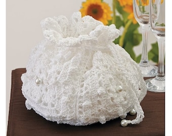 Crochet Pattern Victorian Bride&#39;s Pouch PDF Instant Digital Bride Bag Download Crochet Pouch Granny Square