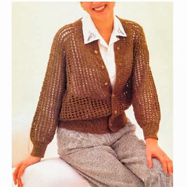 CROCHET Raglan Sweater PATTERN, Crochet Raglan Cardigan Pattern, Ladies Short Cardigan Pattern, Crochet Raglan Pattern, Digital Download pdf