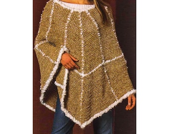 Easy Poncho CROCHET PATTERN - Crochet Poncho Pattern for Women - Vintage Poncho pdf Pattern - pdf instant digital