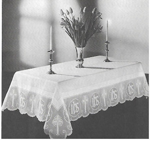 Vintage Crochet Pattern Edging for Communion Table Cloth PDF Instant Digital Download First Communion Ornament