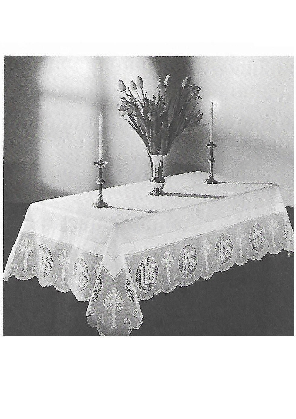 Vintage Crochet Pattern Edging for Communion Table Cloth PDF Instant Digital Download First Communion Ornament