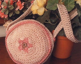 Crocheted Bag PATTERN, Round Purse with Mandala, Small Crossbody Bag with Strap, Purse Crochet Pattern, DIY Crochet Bag, Instant Download