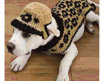 Crochet Dog Hat Pattern PDF Instant Digital Crochet Dog Sweater Pattern Download Sweater and Hat Set