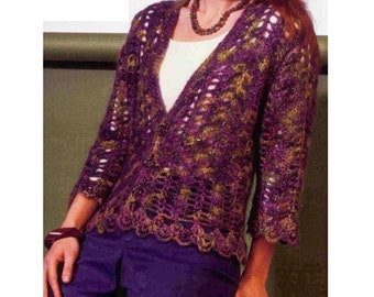 SCHEMA CARDIGAN ALL'UNCINETTO, Schema cardigan all'uncinetto con bottoni, Maglione, Leggero, Cardigan, Giacca, Pullover, PDF download immediato