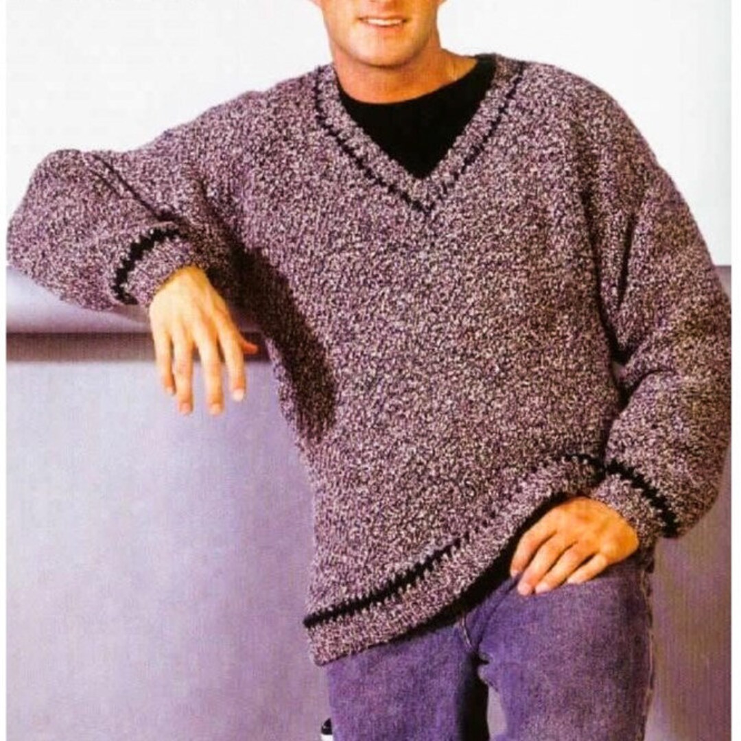 PDF Crochet PATTERN, Men's Pullover, Mens Crochet Sweater Pattern ...