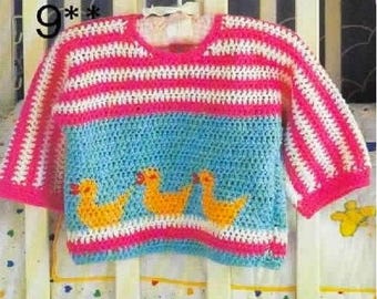 CROCHET PATTERN Crochet Baby, Kids Crochet Sweater Pattern, Baby Sweater, Jacket, Baby Pullover, Easy Crochet, pdf Download, English Only