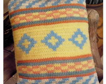 CROCHET PATTERN Pillow, Crochet Cushion Pattern, Mosaic Crochet Pattern, Intarsia Crochet, Picture Crochet, Graphic Crochet, pdf Download
