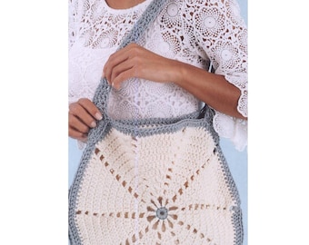 Crochet Pattern Round Mandala Boho Bag Crochet Handbag PDF Instant Digital Download Carry All Tote Purse
