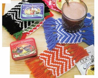 CROCHET PATTERNS for Beginners, Easy Mug Rug Crochet Pattern, Crochet Mug Rug Coaster Pattern, Easy Crochet Gift, pdf Download, English Only