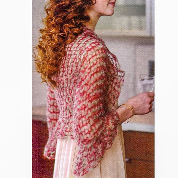 CROCHET Shrug PATTERN - Crochet Pattern Sleeve Shrug -  Ruffled Shrug pdf Pattern - Vintage Crochet Pattern PDF