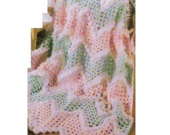 Häkeldecke Ripple Muster, Gehäkelte Chevron Babydecke, Tagesdecke, Ripple Häkelmuster, Zick-Zack-Decke, Häkeldecke, pdf Instant Download