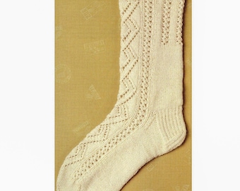 Bed Socks KNITTING PATTERN, Lacy Knitting Socks, Directions for Knitting Socks, Cozy Cabin Socks Knitting Pattern, pdf Pattern, English Only