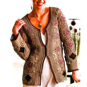 Crochet Cardigan Pattern PDF Instant Digital Granny Square Cardigan Crochet Pattern Download Cardigan